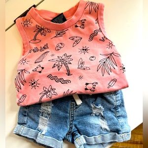 Little Bipsy Vacation Tank & Jean Shorts